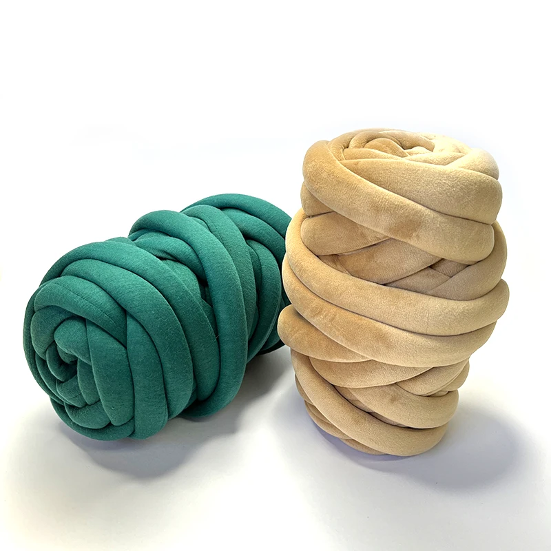 Popular Soft Hand Knitting Chunky Crochet Woven Blanket Core Spun Yarn for Crochet