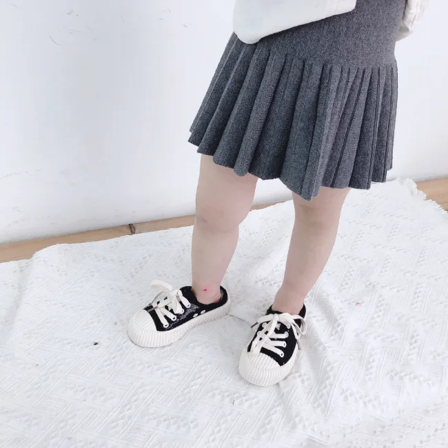 KS3459 New 2021 school girls pleated skirts cute kids knit short skirt