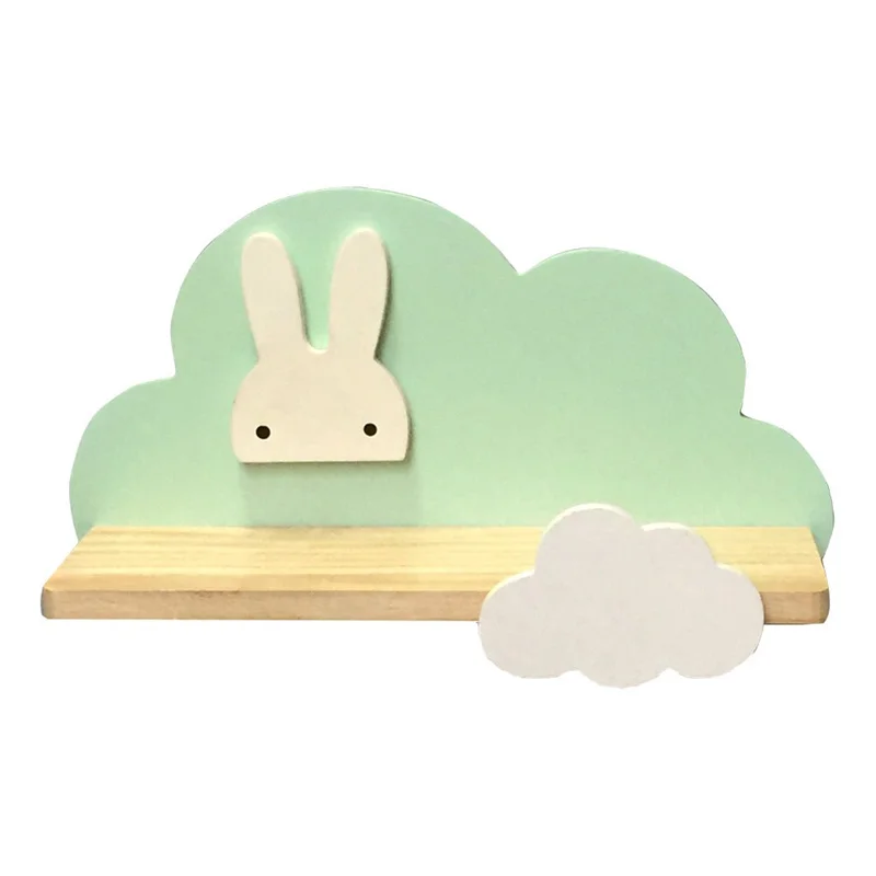 Cloud partition board shelf frame storage rack solid wood without drilling bookshelf children room wall decorative rack