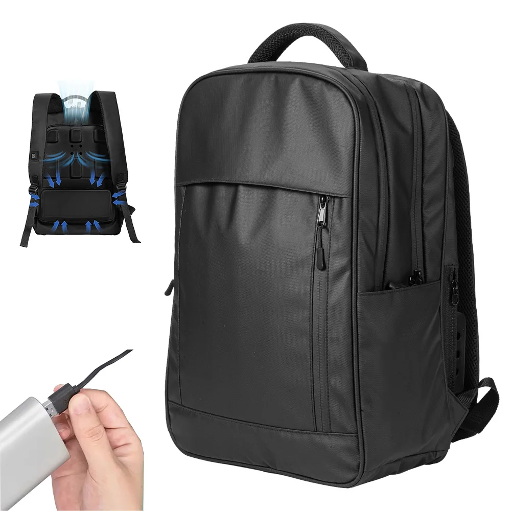 Men Woman Travelling USB Recharging 15.6 Inches Backbag Business Waterproof Laptop Backpack Cooling Fan Backpacks