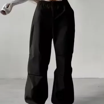 Lady hotselling Overalls new street Hip Hop Hottie Loose High-Waist Pleated Feet Parachute Pants for men