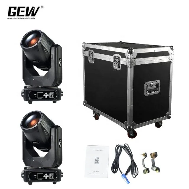 GEVV 2pcs 295W Sharpy Beam Double Prism Sharpy 295W 9r Lamp Moving Head Light With Flight Case