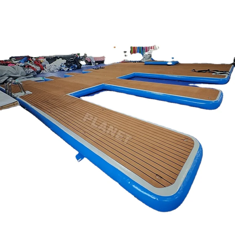 Inflatable Boat Swim Platforms Island Floating Jetski Raft Inflatable Foil Water Jet Ski Dock Floats Platform With Ladder