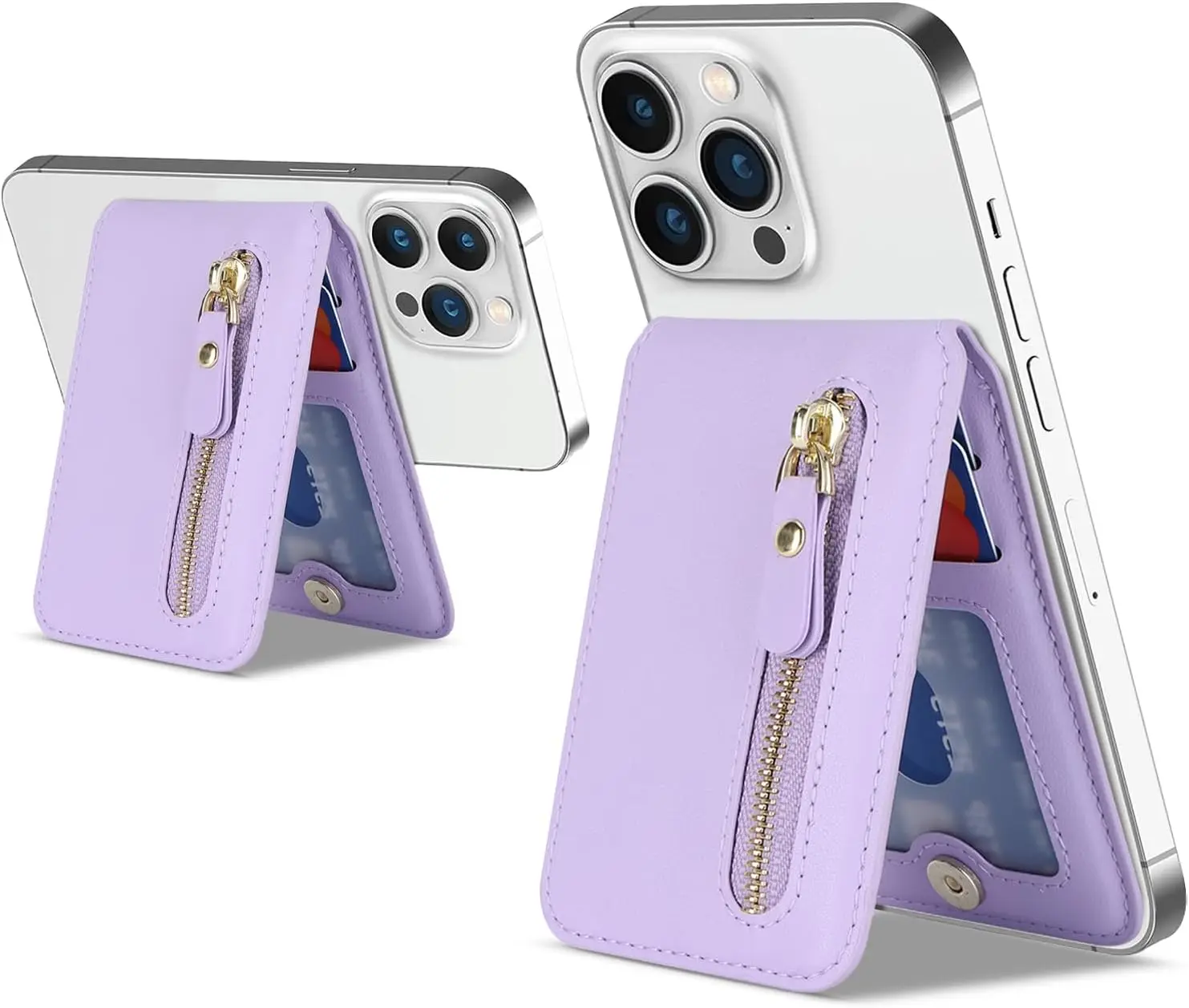 Custom magnetic card wallet holder Pu leather women phone wallet credit card holder for iPhone 15/14/13/12 Pro Max/ Pro Series