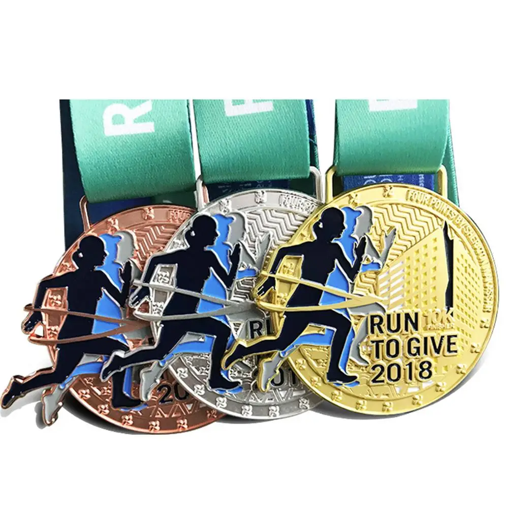 
Cheap Custom made 3d running marathon race sport finisher award metal medal medallion 