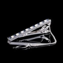 hot selling cool mens suits silver copper diamond chain tie bar clip