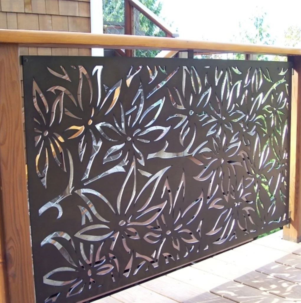 Индивидуальная лазерная резка декоративный металлический экран панели открытый конфиденциальности