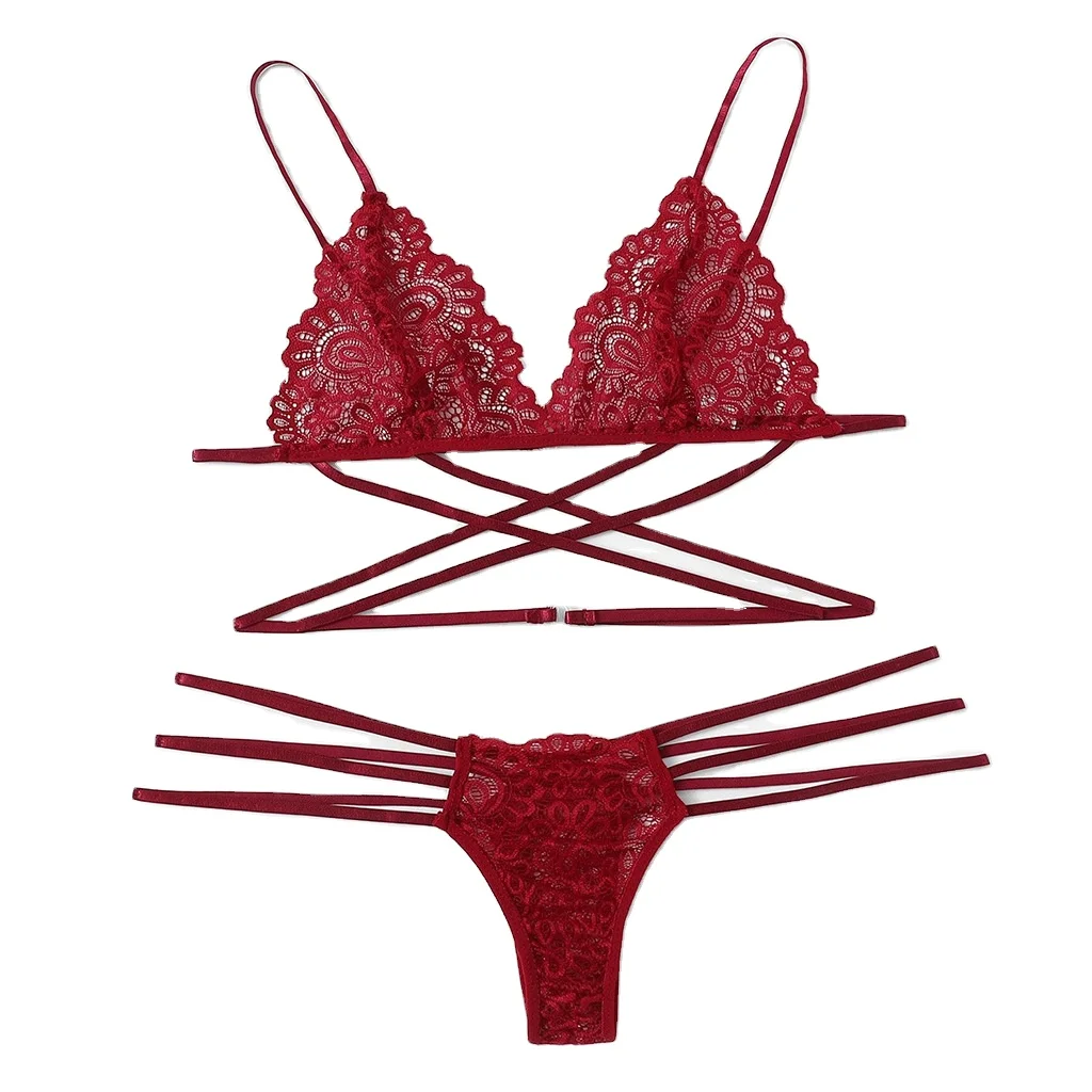 Joyhub 2 Piece Lace Adult Transparent Ensemble Girls Sexy Lingerie