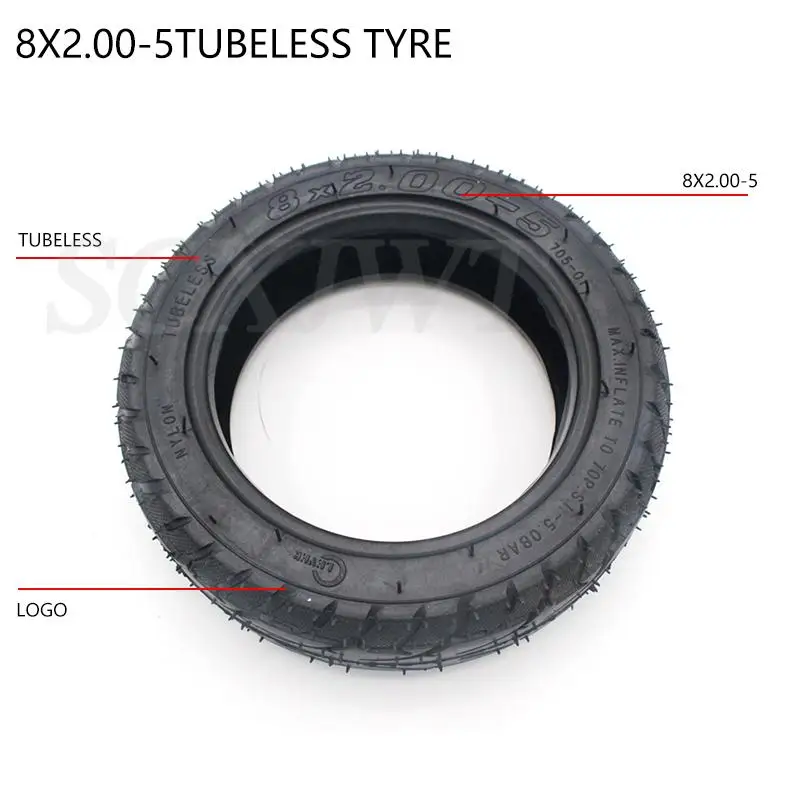 Suitable for Kugoo S3 S2 S1 C3 electric scooter 8x 2.00-5 tires tubeless tires, with aluminum alloy ring general 2.10-5 tires