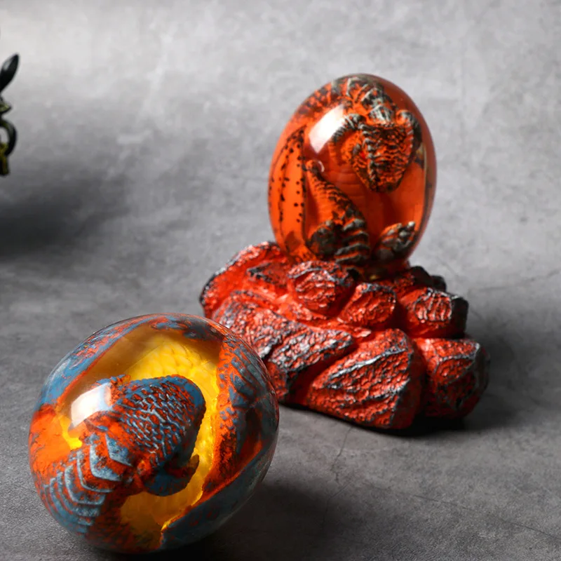 Amazon New Arrivals Game of Thrones Glowing Lava Dragon Eggs Hobbit Harry Potter Dinosaur Egg Souvenir Resin