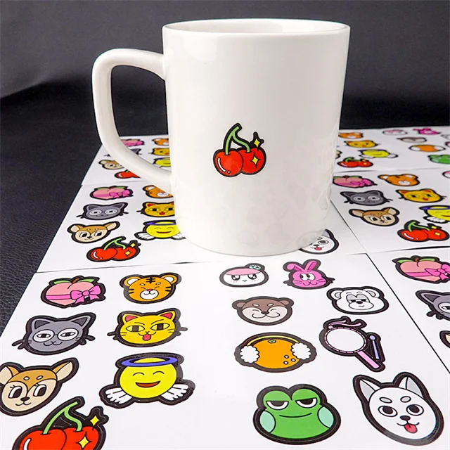 Custom Anime Cartoon Vinyl Adhesive Sticker UV Printed for Scrapbook Laptop Decoration Candle Craft Use Durable Metal Label