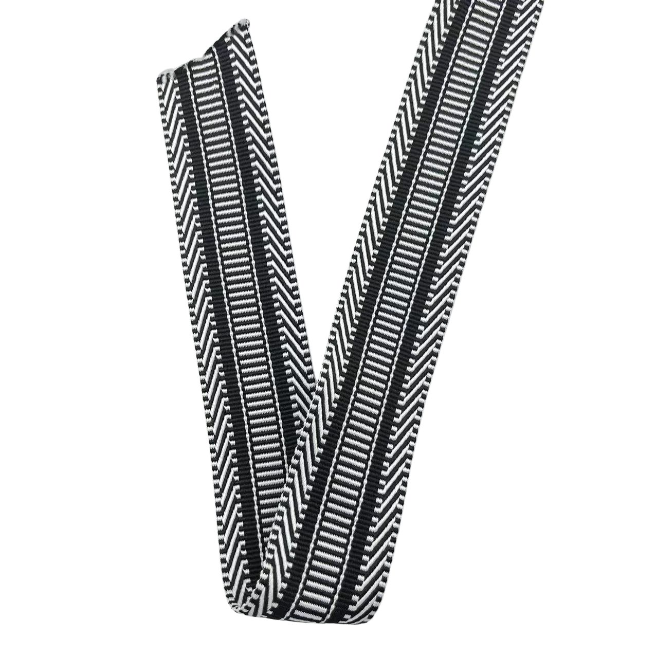Wholesale sales of black and white striped jacquard ribbons