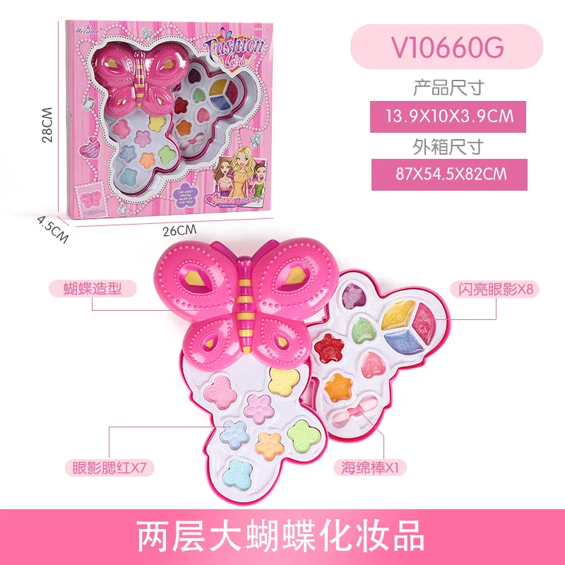 Прямая поставка, детские игрушки, домик для девочек с бабочками, стол для макияжа, набор для макияжа принцессы, игрушки для девочек 3-6 лет