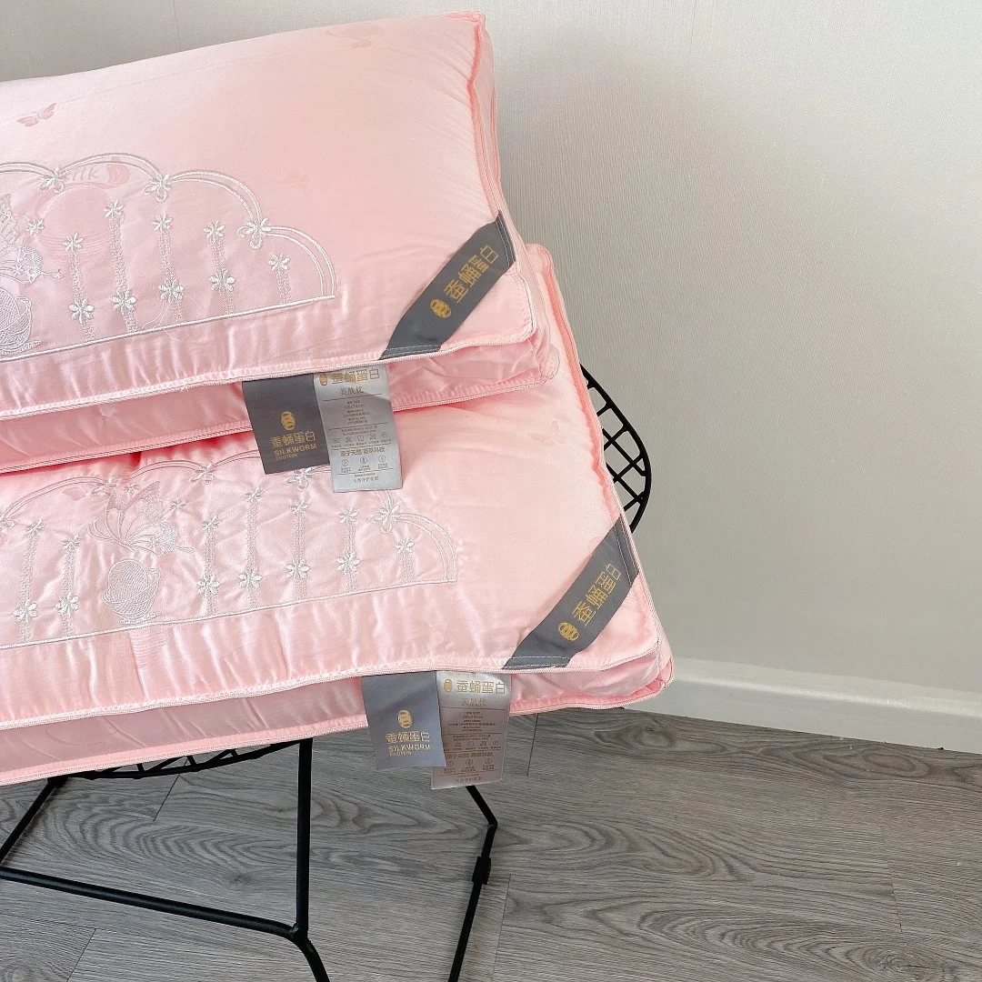 5 Star Hotel Lace Craft Silkworm Chrysalis Protein Down Velvet Pillow Cotton Breathable Custom Hilton Pillows
