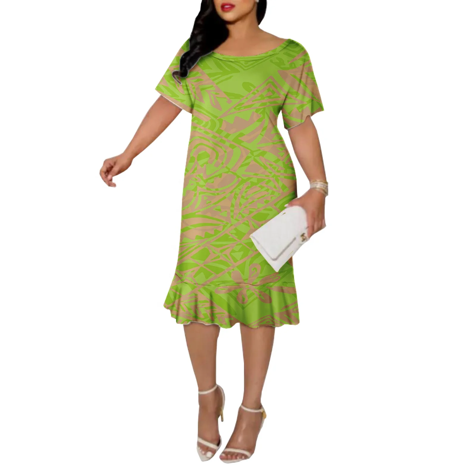 Women Sexy Off Shoulder Samoan Puletasi Mermaid Dresses Gown Long Luxury Custom Party Evening Dress Polynesian Clothing in Bulk