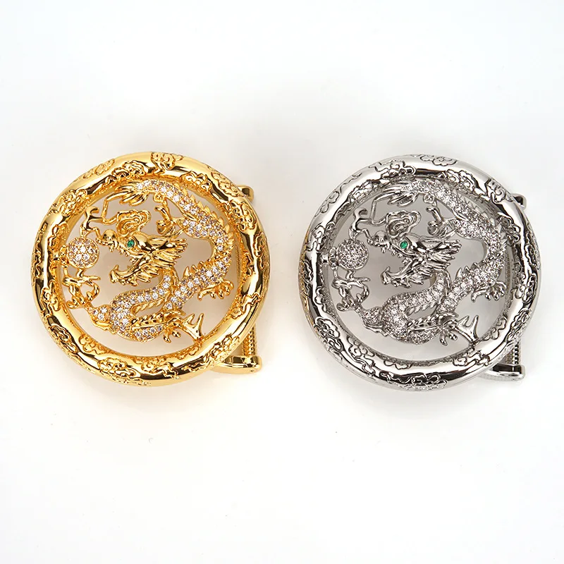 Male Classical Metal Belt Buckles Dragon Shaped Business Stainless Steel Luxury Belt Buckle