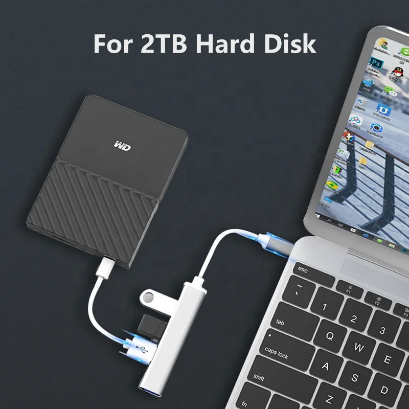 Low Price High Speed 4 Port USB Hub 2.0 Multi Type-C Splitter Por Hub For Laptop