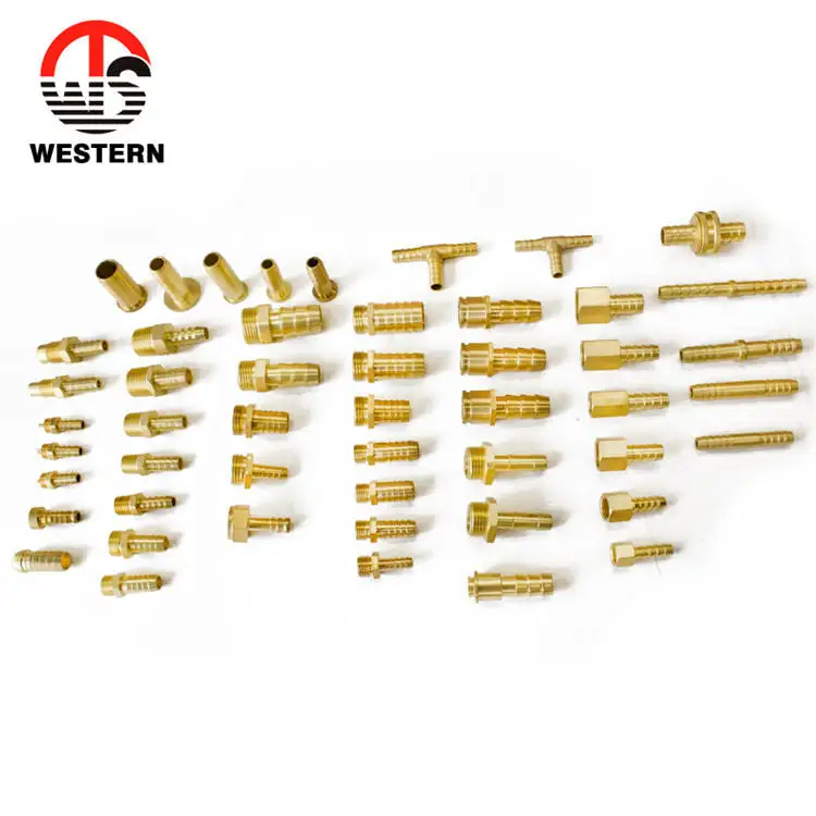 Brass Thread Barb Compression Pipe Fittings Pneumatic Hydraulic Quick Barbed Hose Fitting for