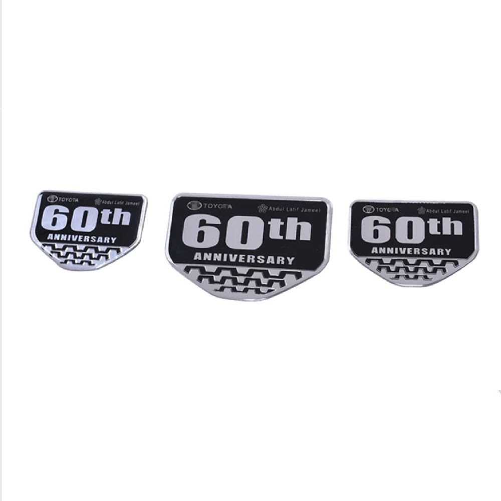2pcs Silver Side Emblem 60th Anniversary For Land Cruiser 200  FJ200 LC200 Accessories