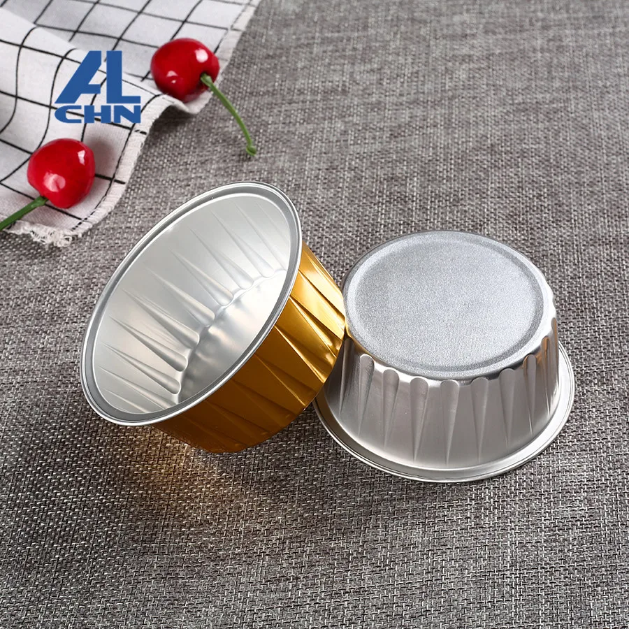 
ALCHN 130ML/4.5oz Red High Barrier Disposable Aluminum Foil Dishes/Cups YY084-B Bakery Aluminum Foil Container 