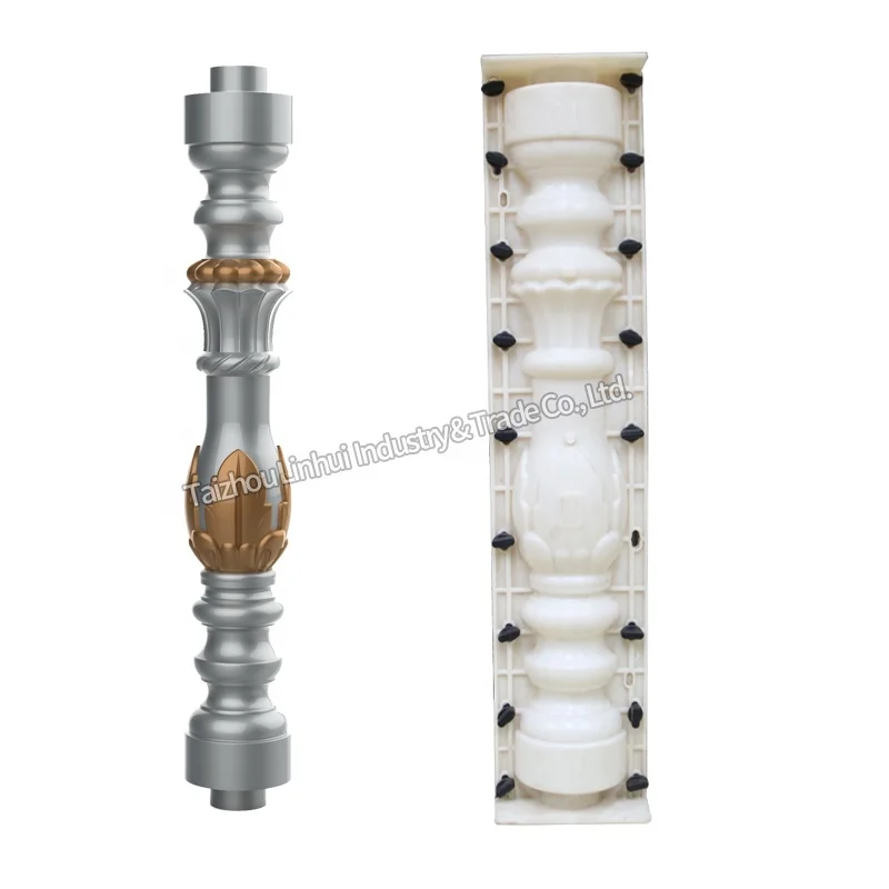 Factory Directly Sells Concrete Balustrade Mould Decorative Baluster Mold Precast Abs Plastic Balcony Railing Fence Post Bollard