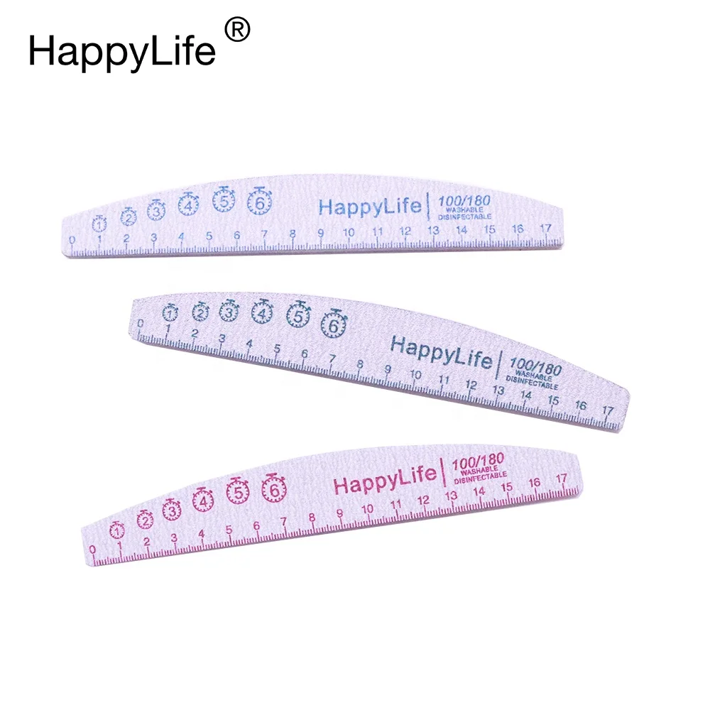 Professional Korean 80/80 Grit Pink Emery Nail Files With Logo Limas Nails Supplies Manicure Sanding Nail File