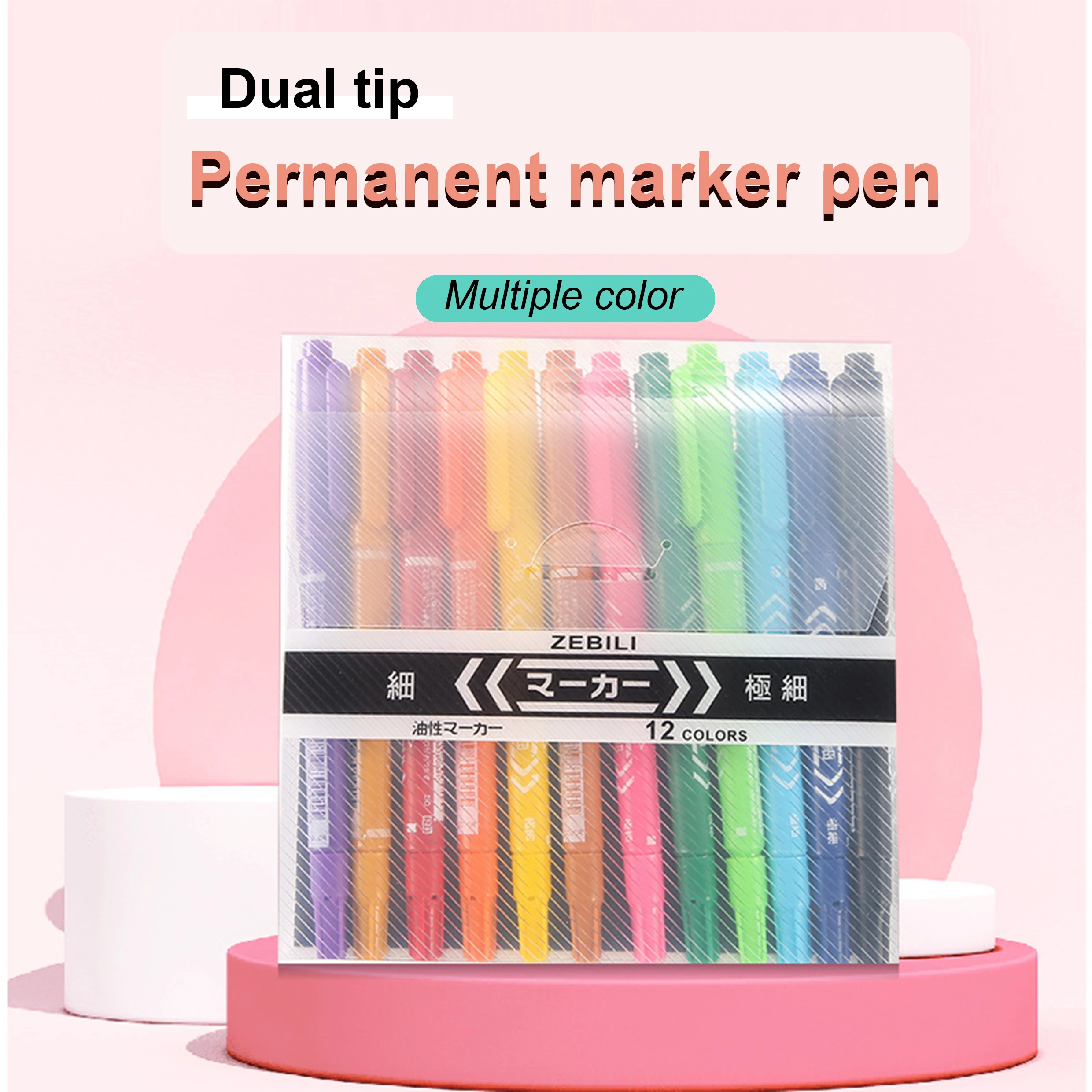 china stationery items dual tip multicolor waterproof permanent paint marker fine tip permanent marker with fiber tip oil