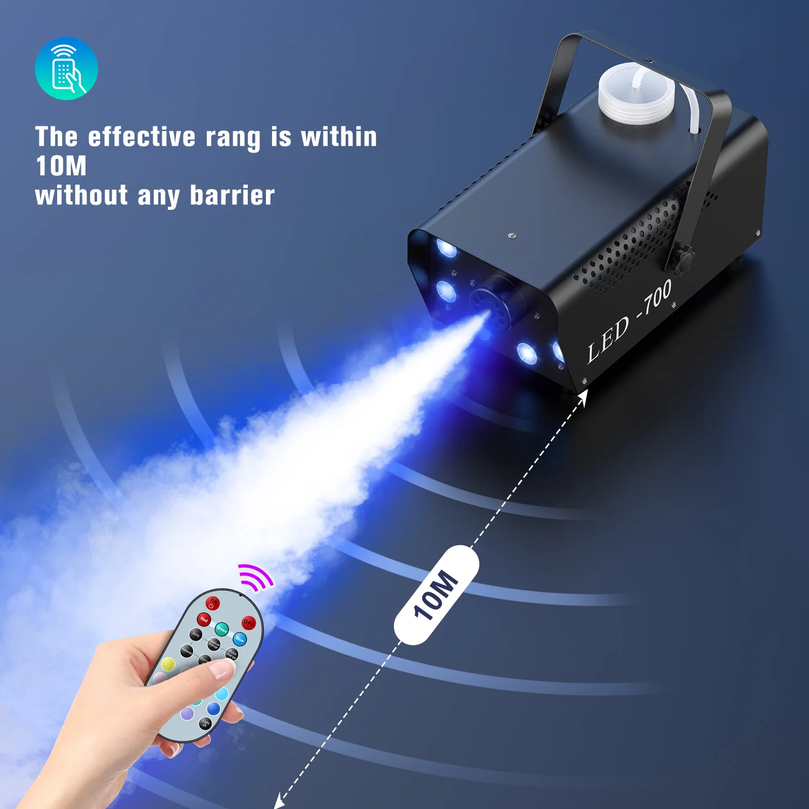 700 Вт светодиодная осветительная дымовая машина с 8 шт. RGB 3 в 1 светодиодное сценическое оборудование для диджея диско ночного клуба противотуманная
