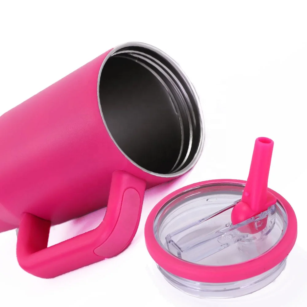 Wholesale Large 40oz Vacuum Insulated Cup No Spill Hydro Traveler Stainless Steel Tumbler With Handle And Flip Straw Lid