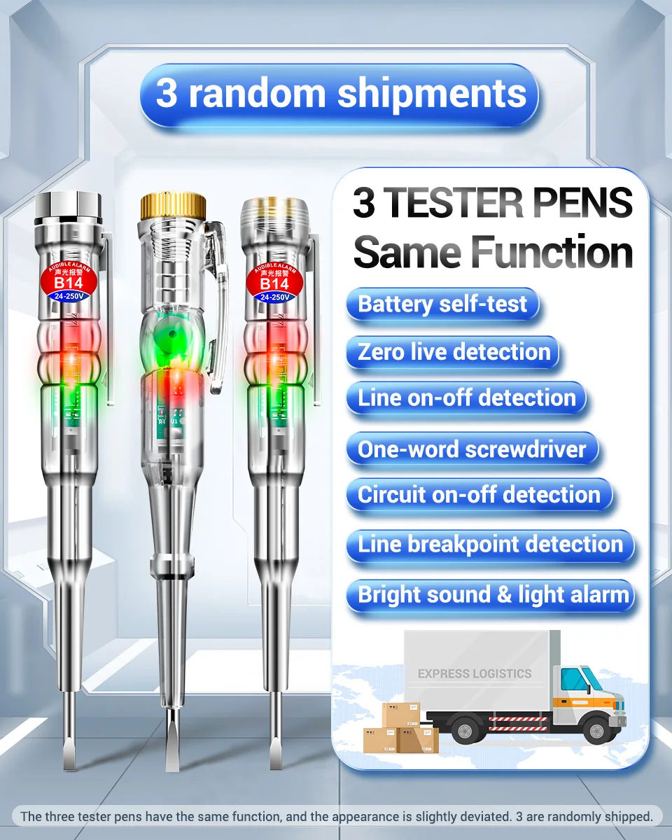 ANENG B14 24-250V Tester Electric Induced Electric Screwdriver Probe With Indicator Light Sound and Light Alarm Test Pen