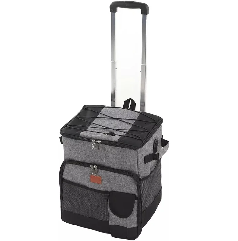 35L Large Rolling Cooler, Leakproof Insulated Soft Cooler Bag with Wheels Oxford