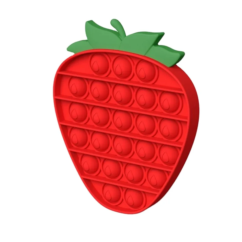 Hot Sell Push Bubbles Squeeze Bubble Fidget Sensory Strawberry popping bubble fidget Toy