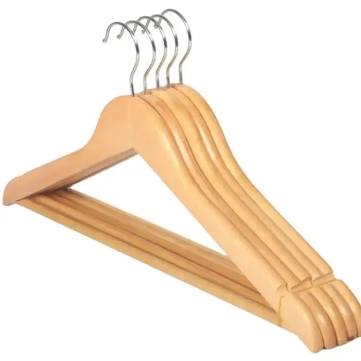 White Wooden Hanger Gold Hook Custom Luxury Brand Natural Wood Hanger Wooden Hanger 100 Pack