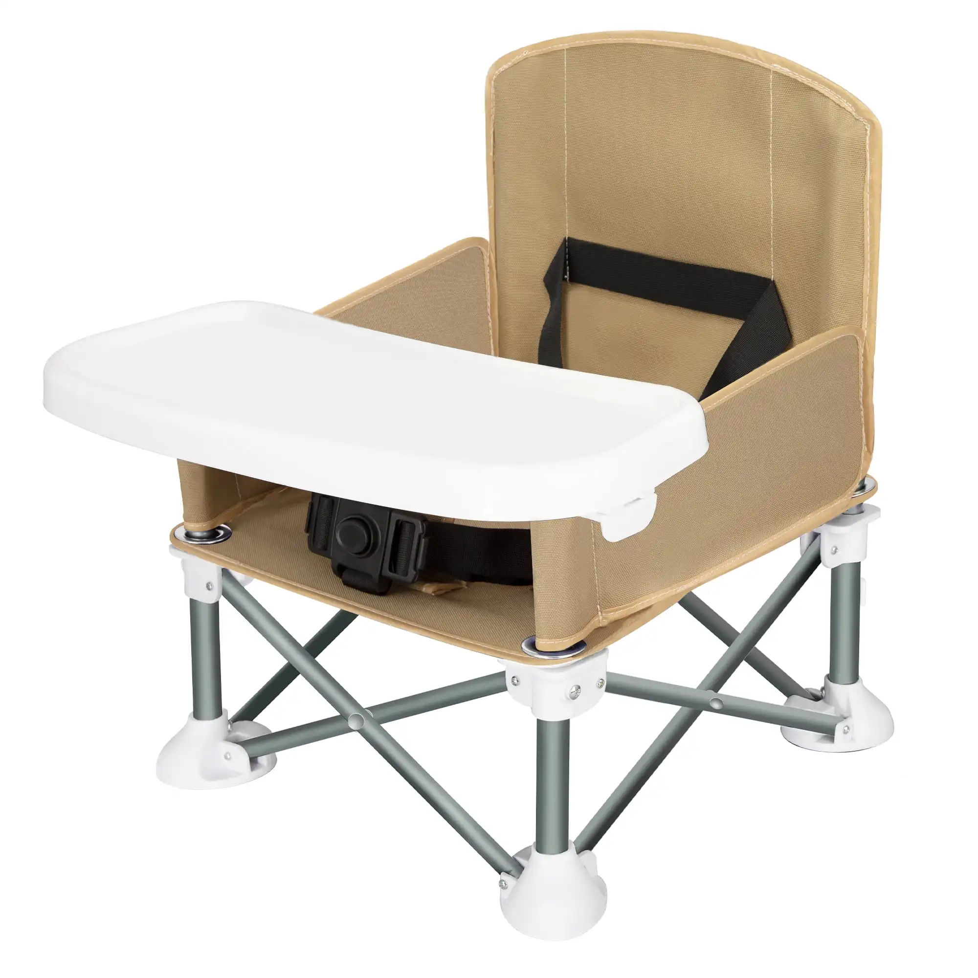 High Quality Folding Portable Kids Feeding Dining Beach Chair Travel Indoor Booster Seat with Tray back pocket for Baby