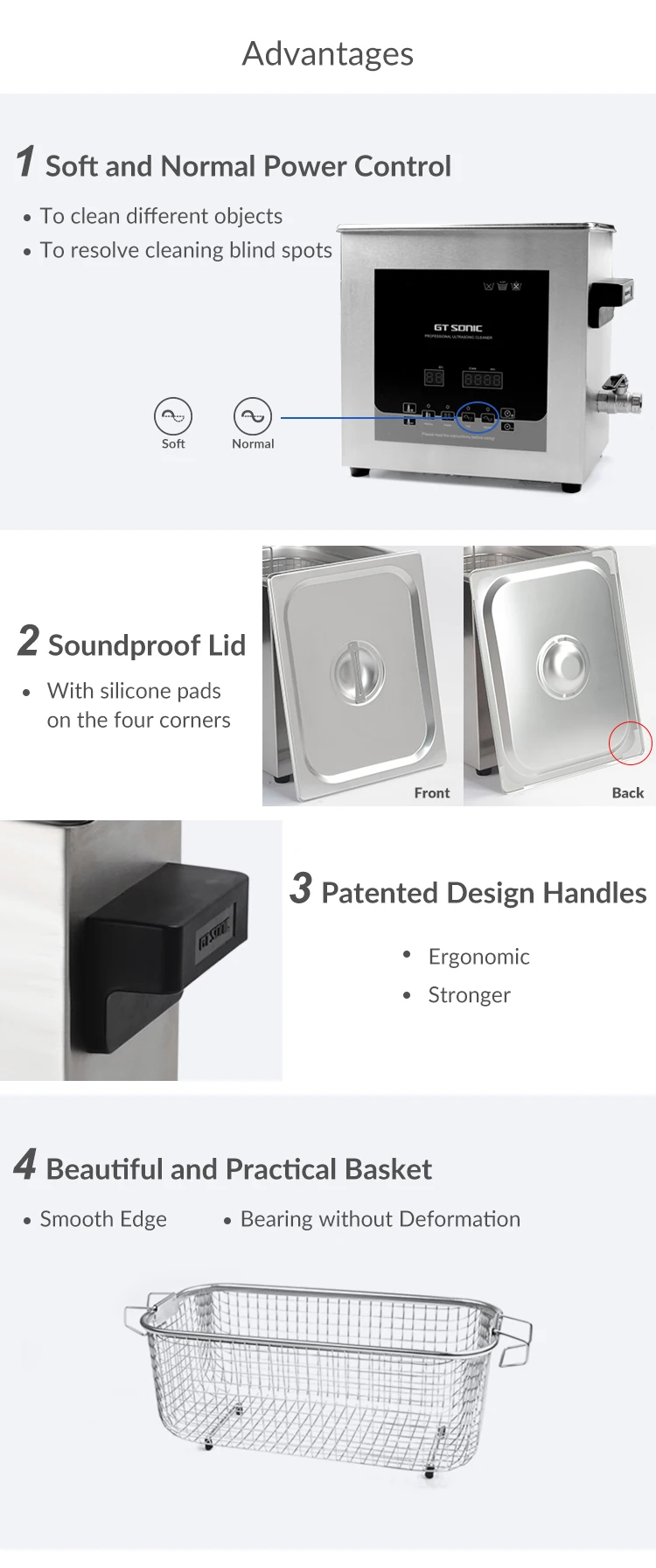 D6  Stainless Steel ultrasonic vibration cleaner Machine Jewelry Denture Parts Glasses record ultrasonic cleaner with transducer