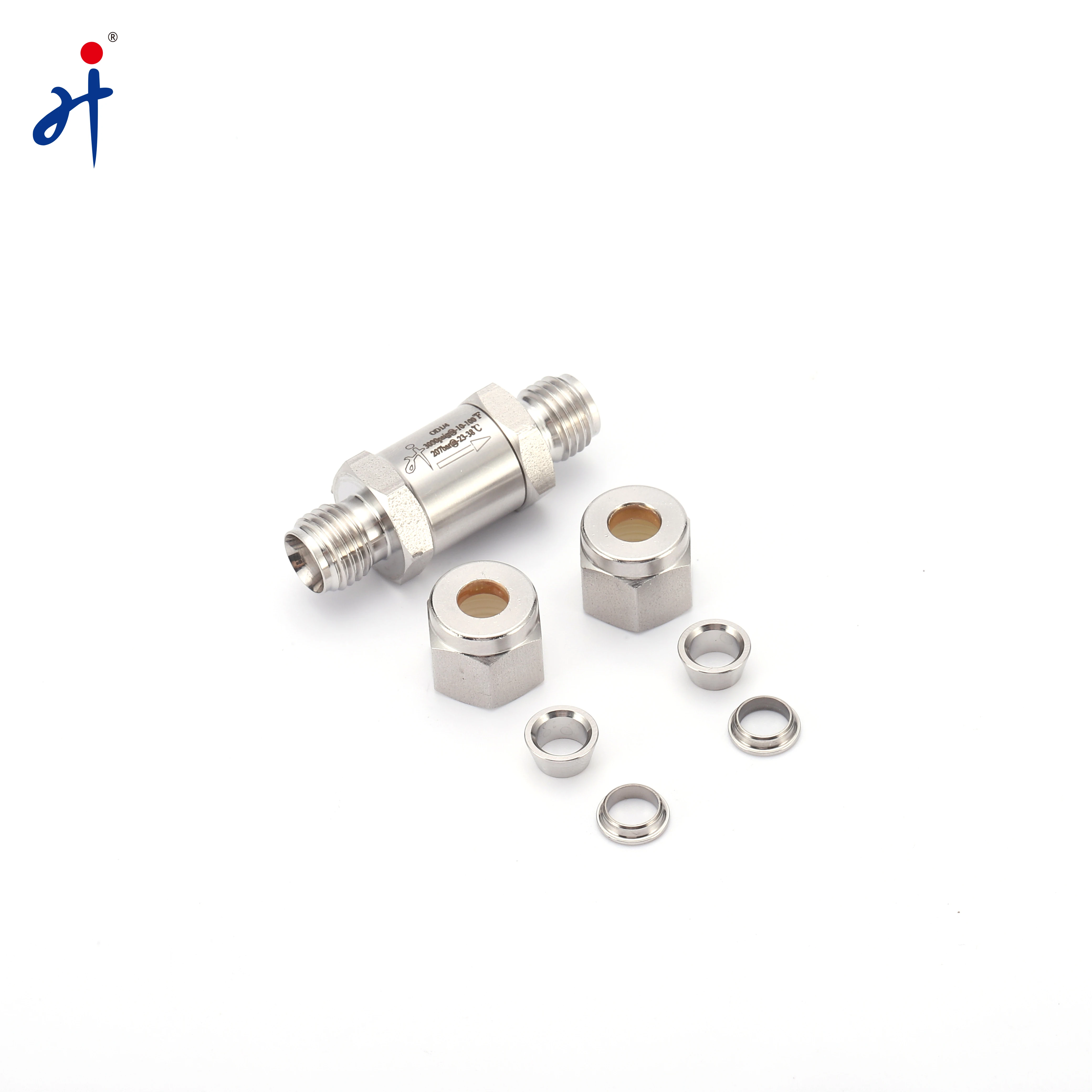 High Pressure 3000 Psi Inline Instrumentation Filter 1/4inch NPT Double Ferrule Tube End Check Valve