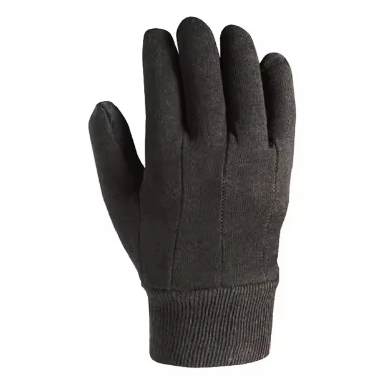 LOW MOQ Safety Brown Jersey Cotton Gloves For Work Men