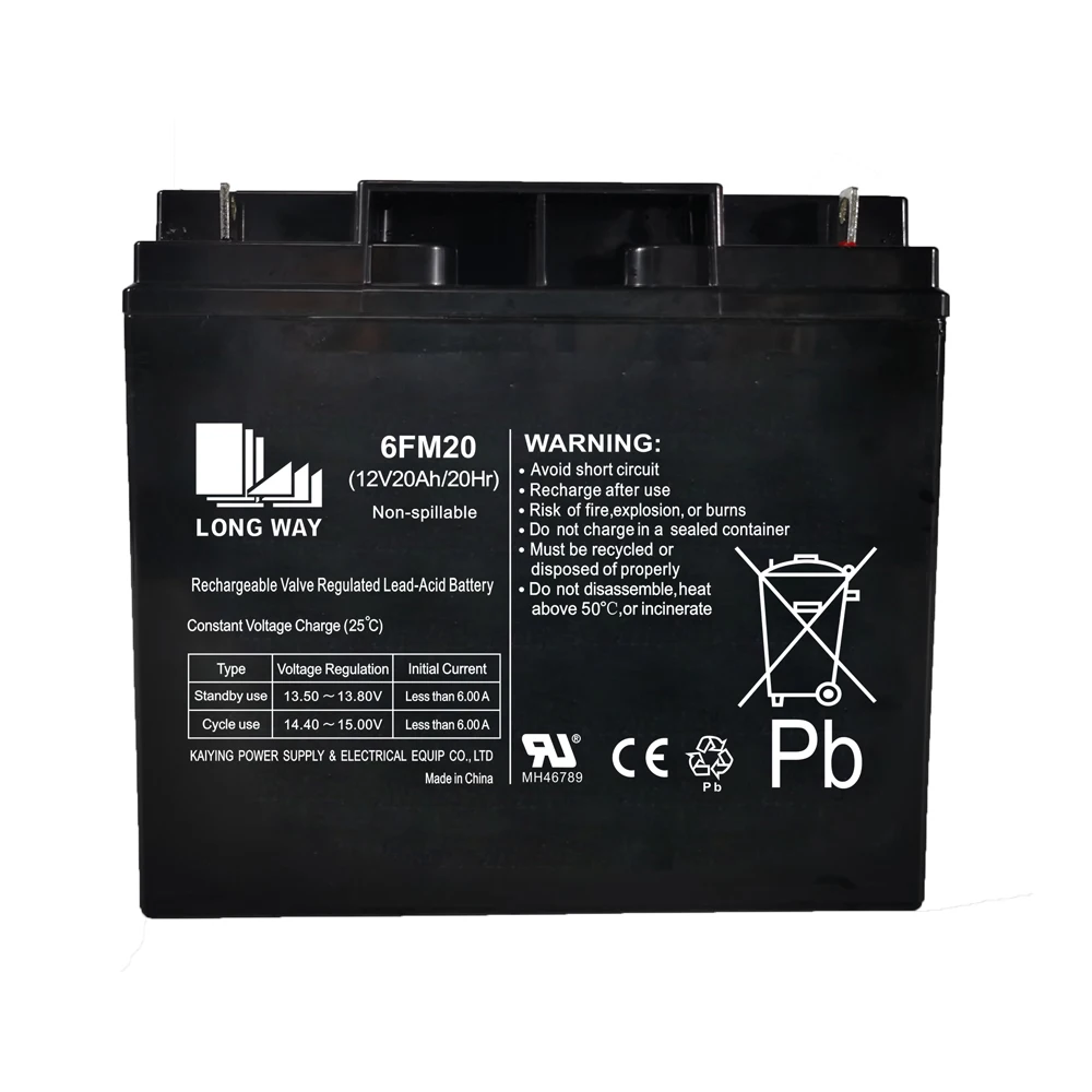 Long Service Life 12V20ah Gel Universal 6FM20 Agm Maintenance Free VRLA Lead Acid Battery