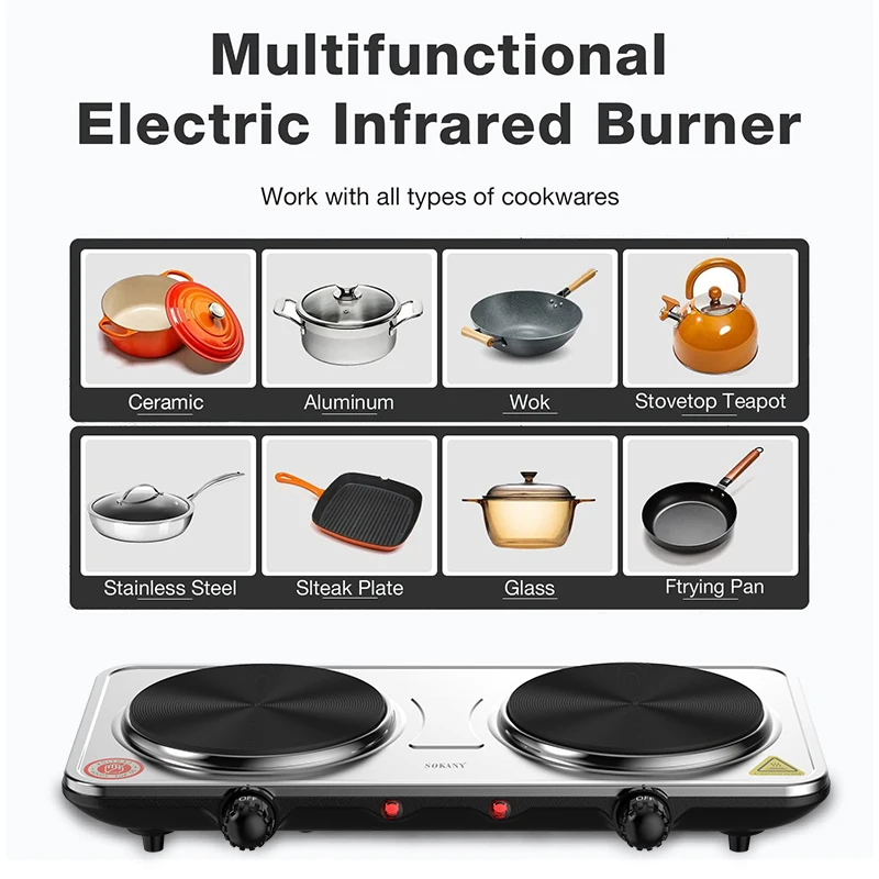 Mini Induction Cooker SOKANY MultiFunction 2 4 Burner Electric Stove 12v 24v dc battery powered solar pcb board commercial