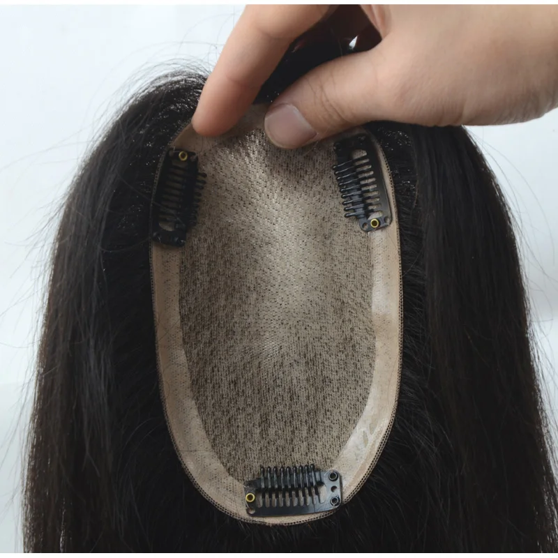 100% human hair toupee women New fashion cheap in stock long human remy hair nature color women toupee