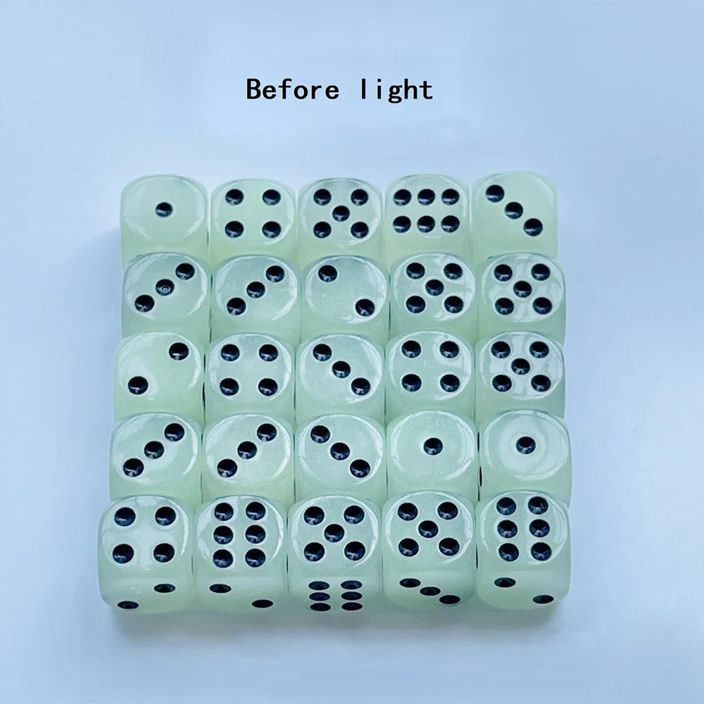 AYPC Wholesale Funny Acrylic 16MM 6 sides black spot 1Dices in 1Pair Adult Couple Game Glow in the Dark Sexy Luminous Dice Game