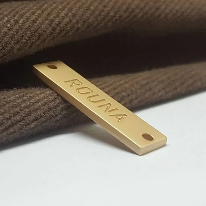 Bag Accessories Custom Handbag Hardware Engraved Metal Brand Logo Plate Tags,High Quality Custom Metal Logo Labels