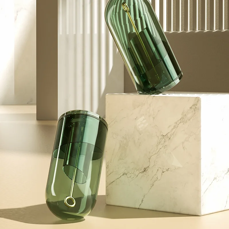 Rotating Makeup brush storage cylinder Brush barrel storage box Desktop cosmetics lipstick transparent storage cylinder