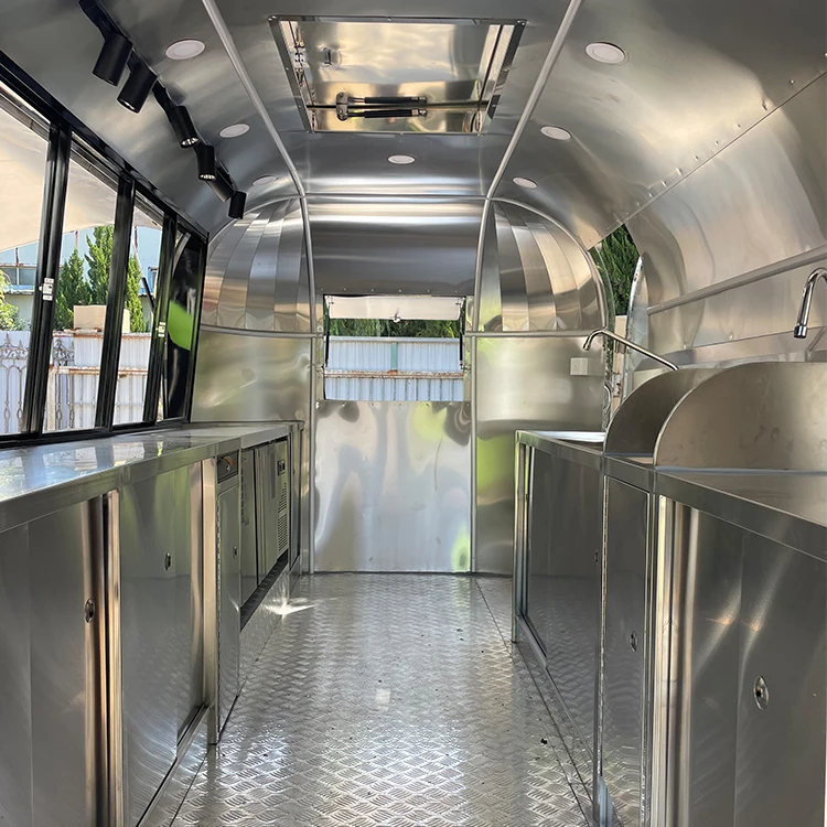 Air stream  Mobile Kitchen Fast Food Trailers Fully Equipped Custom Mobile Pizza  Hot Dog Fast Food Trucks With Full Kitchen