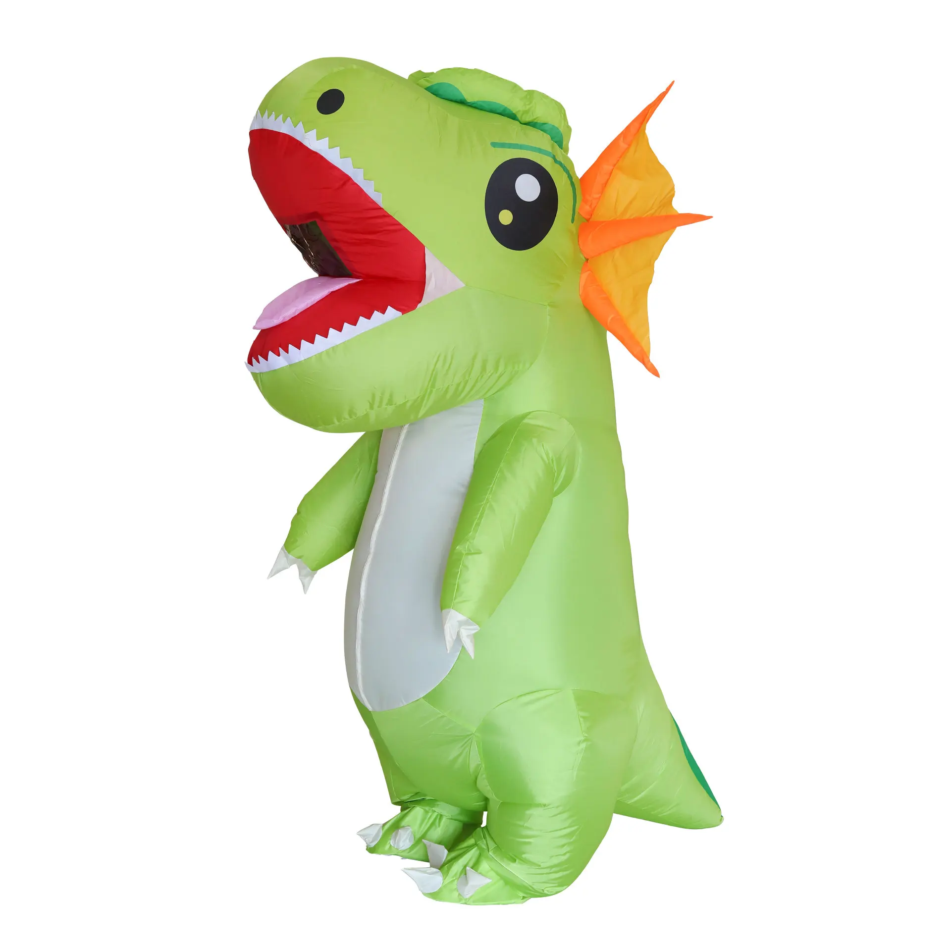 Unisex Adult Cartoon Dinosaur Cosplay Inflatable Costume Red Ear Green Halloween Carnival Party Mascot Anime Air Blow-Up