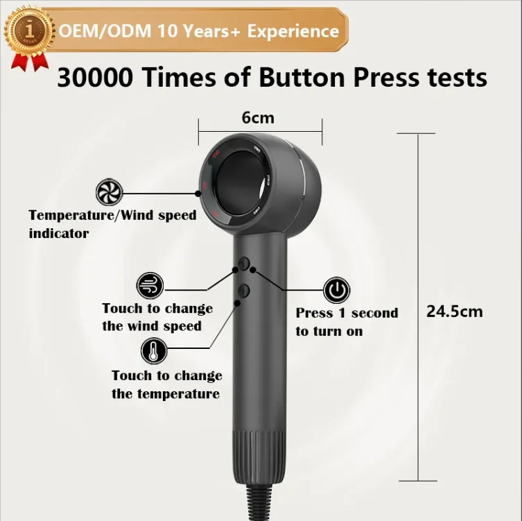 110 000 rpm blow dryer High-Speed hairdryer Negative Ions auto clean Private label bldc brushless air dryer with accessories