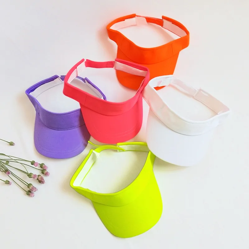 Solid color women beach adjustable sun protection hats visor cap hat