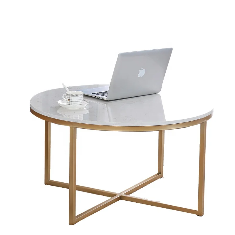 
Northern Europe tea table simple modern living room round tea table iron art 