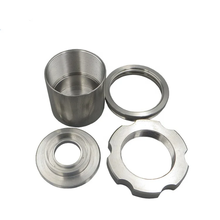 Manufacturer custom cnc lathe knurled stainless steel threaded sleeve