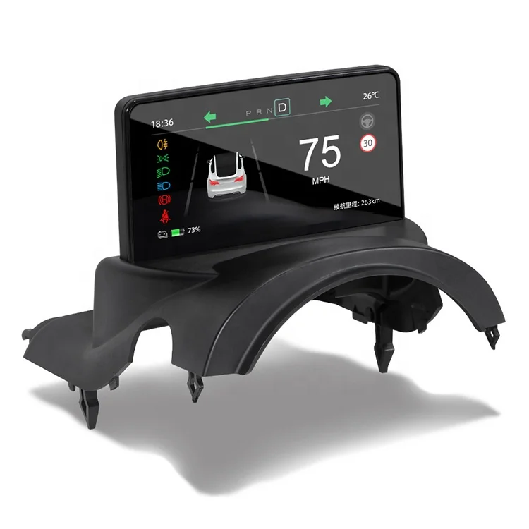 Creease 4.6 Inch High Definition Hud Head Up Turn Signal Display Ultra Mini Screen Display For Tesla Model 3 Model Y